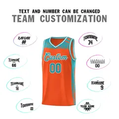 Orange Aqua Graffiti Pattern Sports Basketball Jersey 3