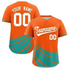 Orange Aqua Graffiti Wind Mark Baseball Jersey 1