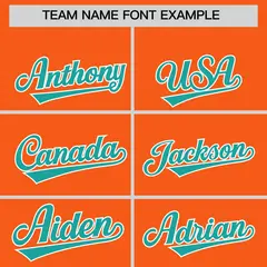 Orange Aqua Grid Blur Pattern Baseball Jersey 3