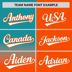Orange Aqua Half Gradient Authentic Baseball Jersey 3