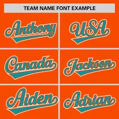 Orange Aqua Half Stripe Authentic Baseball Jersey 3