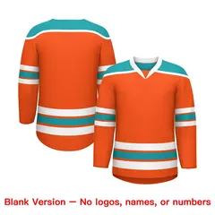 Orange Aqua Ice Cream Helmet Pattern Hockey Jersey 7