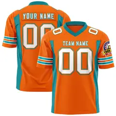 Orange Aqua Insert Color Design Authentic Football Jersey 1