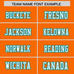 Orange Aqua Insert Color Design Authentic Football Jersey 3