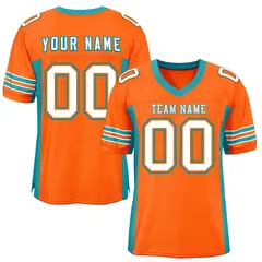 Orange Aqua Insert Color Mesh Authentic Football Jersey 1