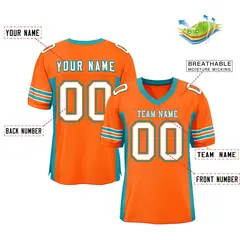 Orange Aqua Insert Color Mesh Authentic Football Jersey 2