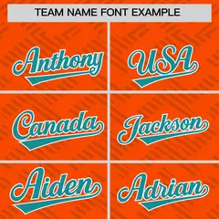 Orange Aqua L Pattern Raglan Full-Snap Varsity Letterman Jacket 3