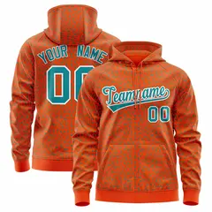 Orange Aqua Leopard Print Varsity Letterman Jacket Hoodie 1