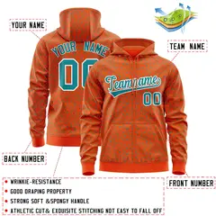 Orange Aqua Leopard Print Varsity Letterman Jacket Hoodie 4