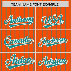 Orange Aqua Pinstripe Raglan Varsity Letterman Baseball Jacket 3