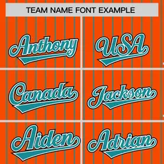 Orange Aqua Pinstripe Raglan Varsity Letterman Baseball Jacket 3