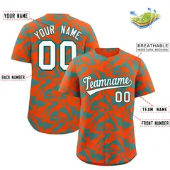 Orange Aqua Playboy Graffiti Pattern Baseball Jersey 2