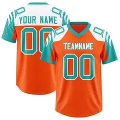 Orange Aqua Raglan Authentic Football Jersey 1