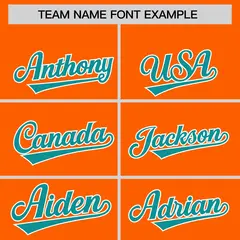 Orange Aqua Raglan Lace-Up Neck Hockey Hoodie Jersey 3