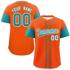 Orange Aqua Raglan Sleeves Authentic Baseball Jersey