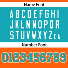 Orange-Aqua Raglan Sleeves Authentic Fashion Football Jersey 4
