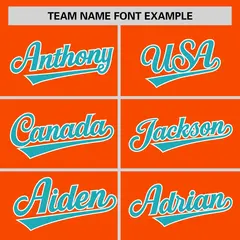 Orange Aqua Raglan Sleeves Round-Neck Hockey Jersey 3
