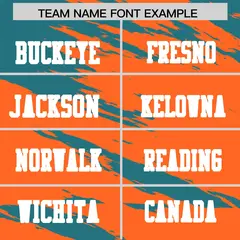 Orange Aqua Scratch Pattern Authentic Football Jersey 3