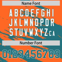 Orange Aqua Scratch Pattern Authentic Football Jersey 4