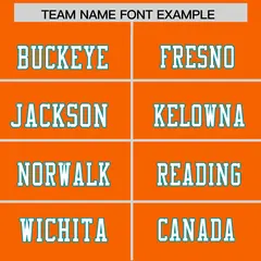 Orange Aqua Shoulder Star Pattern Flag Football Jersey 3