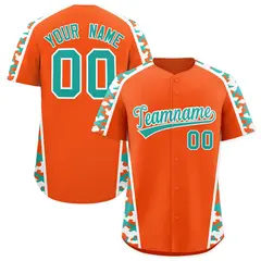 Orange Aqua Side Camo Baseball Jersey 1