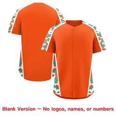 Orange Aqua Side Camo Baseball Jersey 7