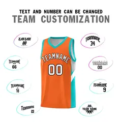 Orange Aqua Side Design Basketball Sports Uniform Jersey 4