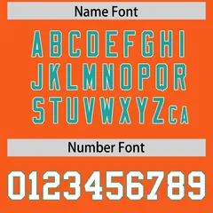 Orange Aqua Side Stripe Athletic Football Jersey 4