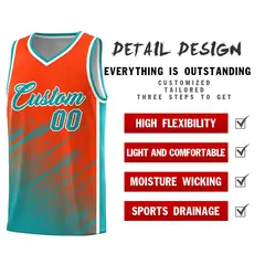 Orange Aqua Splash Graffiti Basketball Uniforms for Teams 2