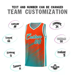 Orange Aqua Splash Graffiti Basketball Uniforms for Teams 4