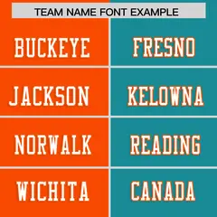 Orange Aqua Split Two Tone Authentic Football Jersey 3