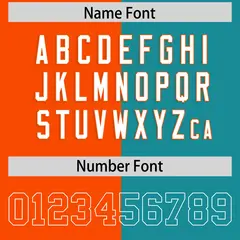 Orange Aqua Split Two Tone Authentic Football Jersey 4