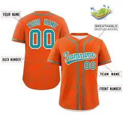 Orange Aqua Star Graffiti Authentic Baseball Jersey 2