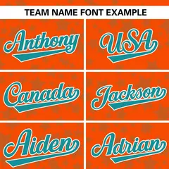 Orange Aqua Star Graffiti Authentic Baseball Jersey 3