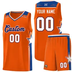 Orange Aqua Star Graffiti Pattern Uniform Basketball Jersey 1