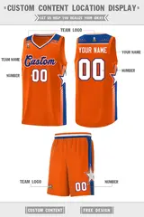 Orange Aqua Star Graffiti Pattern Uniform Basketball Jersey 2