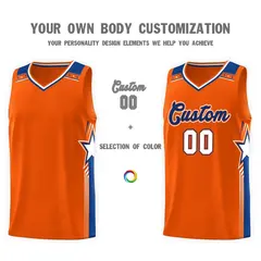 Orange Aqua Star Graffiti Pattern Uniform Basketball Jersey 3