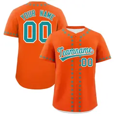 Orange Aqua Star Ribbing Authentic Baseball Jersey 1