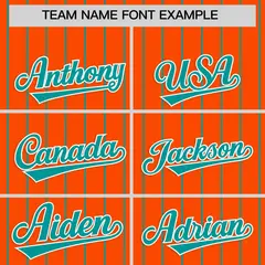 Orange Aqua Stripe Raglan Sleeves Authentic Baseball Jersey 3