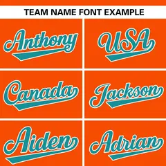 Orange Aqua Stripe Raglan Sleeves Authentic Baseball Jersey 3
