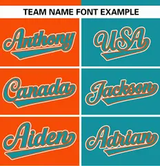 Orange Aqua Stripe-Solid Combo Authentic Baseball Jersey 3