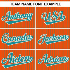 Orange Aqua Striped Pullover Baseball Jersey 3