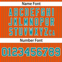 Orange Aqua Striped Pullover Baseball Jersey 4