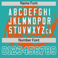 Orange Aqua Swirl Graffiti Pattern Authentic Baseball Jersey 4