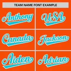 Orange Aqua Thorns Ribbed Authentic Classic Baseball Jersey 3
