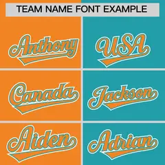 Orange Aqua Two Tone Split Varsity Full-Snap Letterman Jacket Hoodie 5