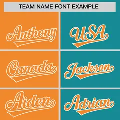 Orange Aqua Two Tone Split Varsity Letterman Bomber Jacket 3