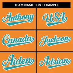 Orange Aqua Varsity Letterman Baseball Jacket Full-Snap Raglan Sleeves 7