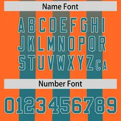 Orange Aqua Vertical Fine Stripe Gradient Football Jersey 4