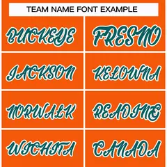 Orange Aqua-White Classic Hockey Jersey 3